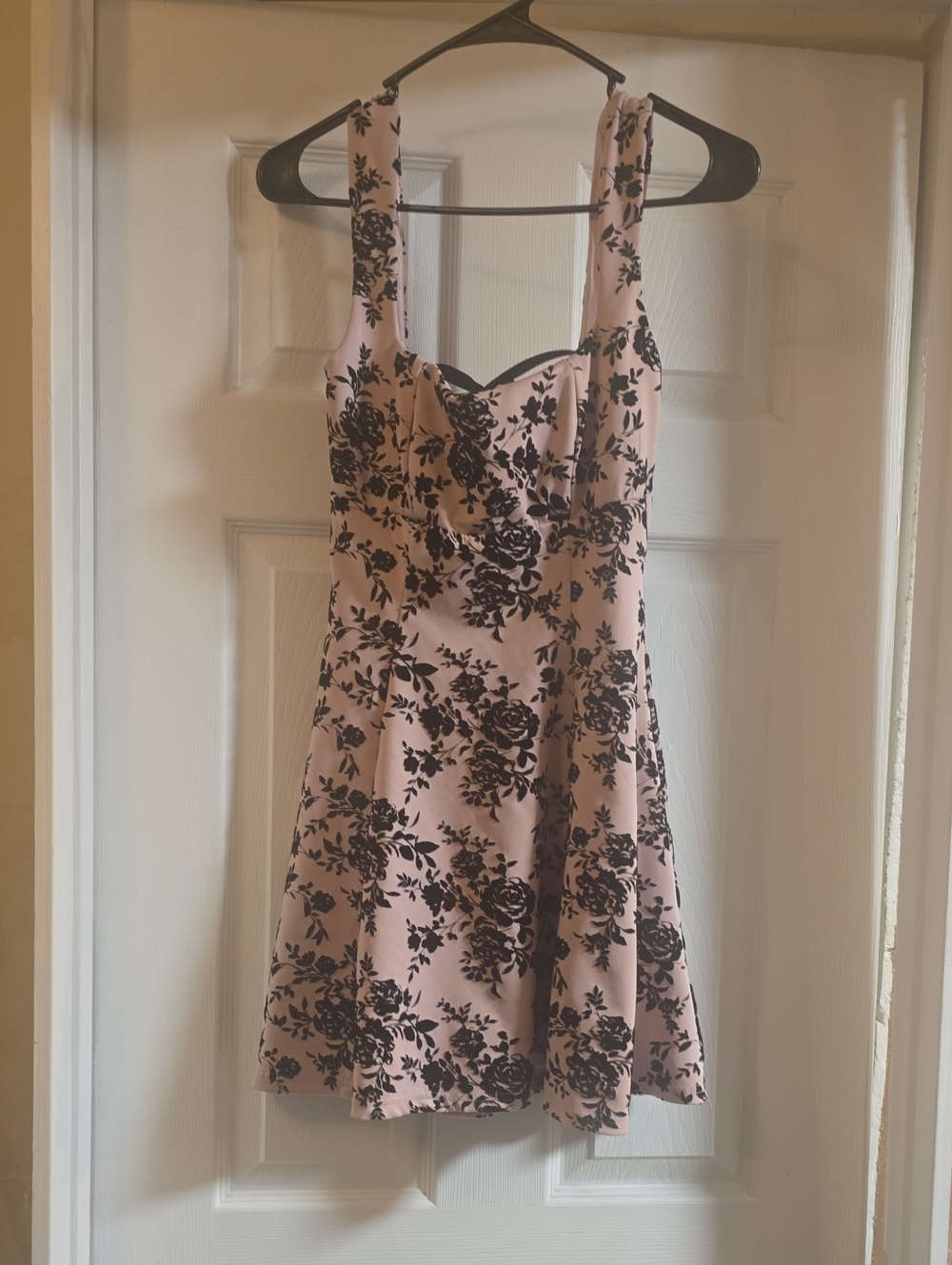 Windsor Pink Mini Dress with Black Floral Print